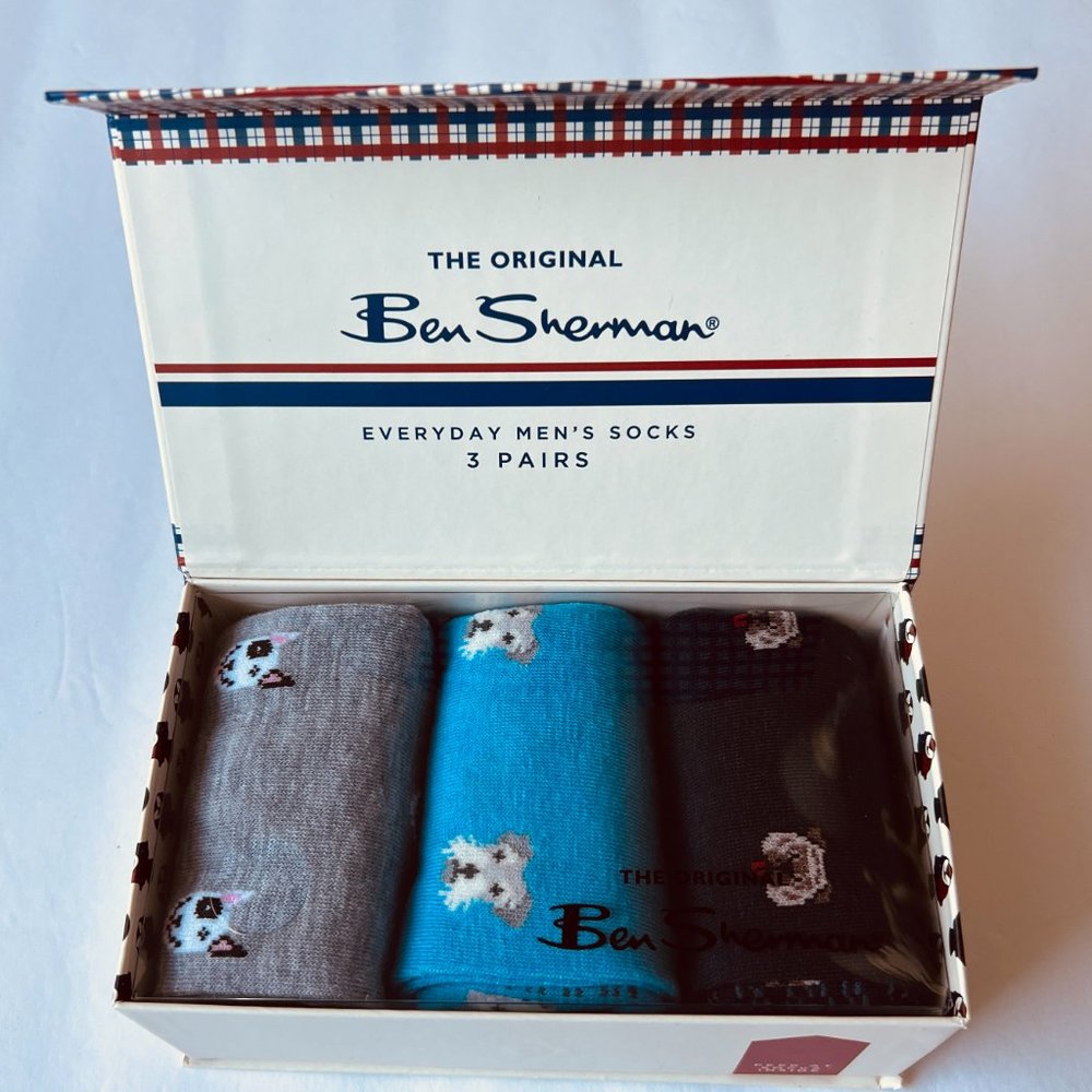 BEN SHERMAN Men's 3 Pair Everyday Casual Socks NIB